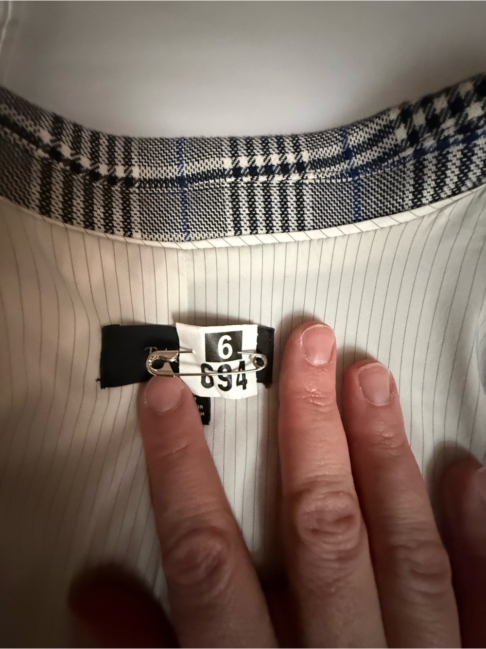 Talbots Gray Plaid Double-Breasted Blazer - Picture 13 of 15